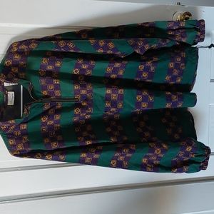 Vtg 90s Reebok Greg Norman Abstract Shark 1/4 Zip Cinch 100% Nylon Jacket